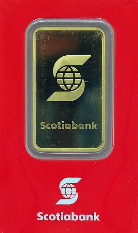 1 Oz Gold Bar Scotiabank Valcambi Suisse - Gold Bar Scotiabank